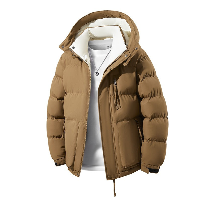 Men's Warm Down Look Quilted Jacket with Hood, Thermal Lining & Drawstring Mune Fashion