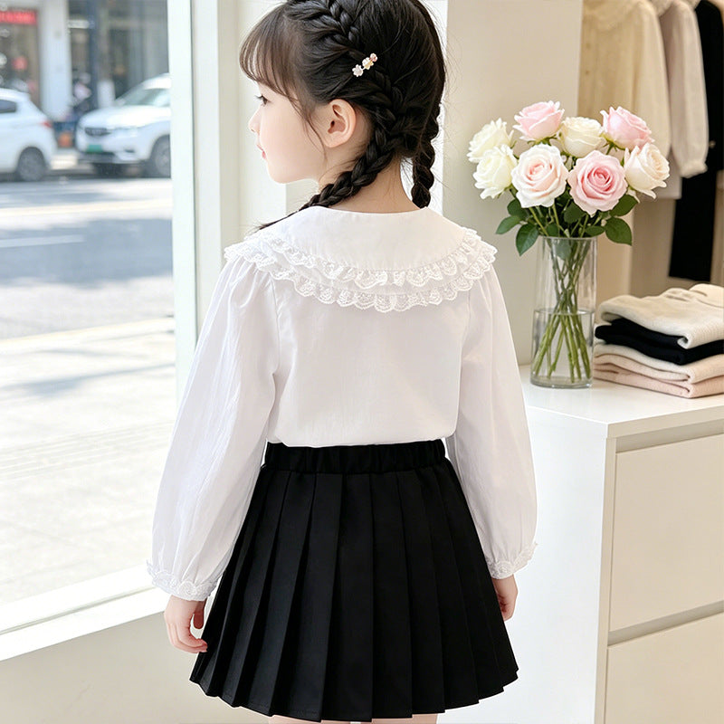 Women elegant blouse with lace collar Mune Fashion
