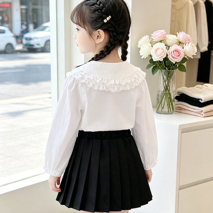 Women elegant blouse with lace collar Mune Fashion