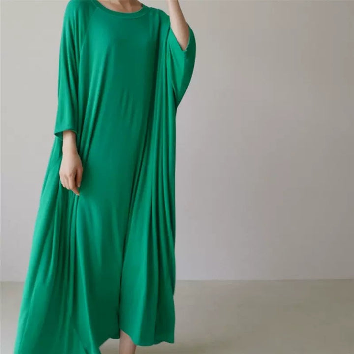 Women Soft Oversize Tunic Dress made of Viscose Jersey with Raglan Sleeves Mune Fashion