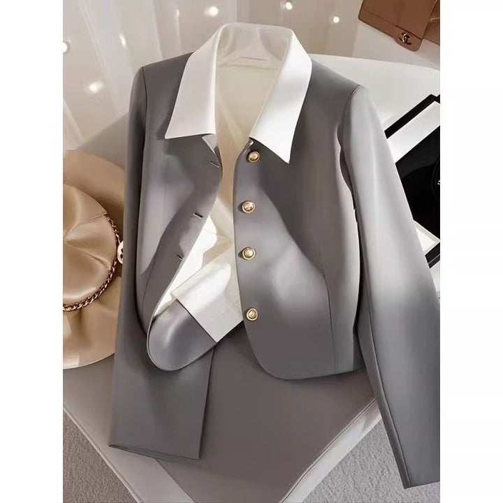 Women Elegant Blazer with Gold Buttons Mune Fashion