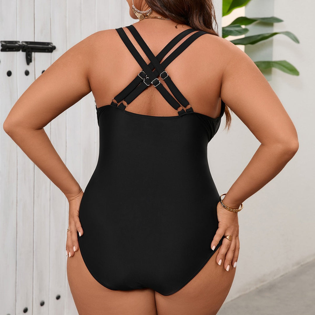 Women's One-Piece Swimsuit with Transparent Mesh Inserts Mune Fashion