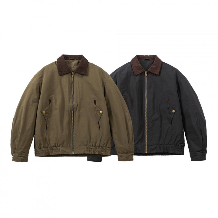 Men's Boxy Field Bomber Jacket with Cord Collar, Metal Zipper and Elastic Hem Mune Fashion