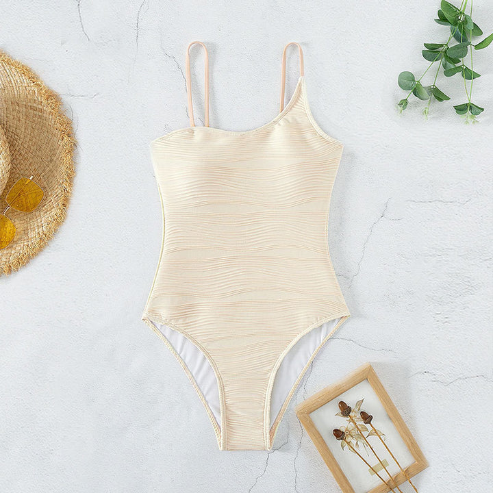 Women's One-Piece Swimsuit with Fashionable Ruffle Design Mune Fashion