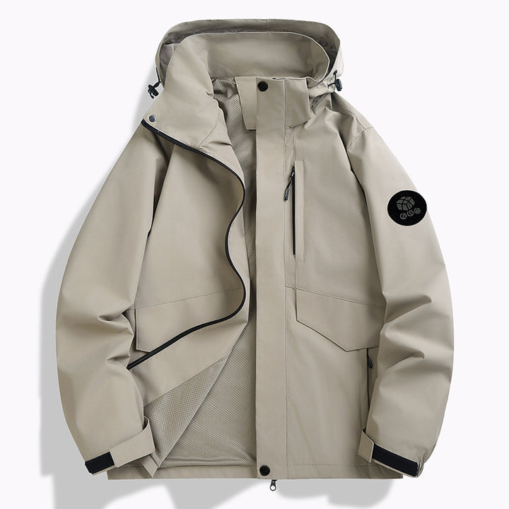 Men's Weatherproof Softshell Jacket with Mesh Lining, Adjustable Hood and Concealable Zip Placket Mune Fashion