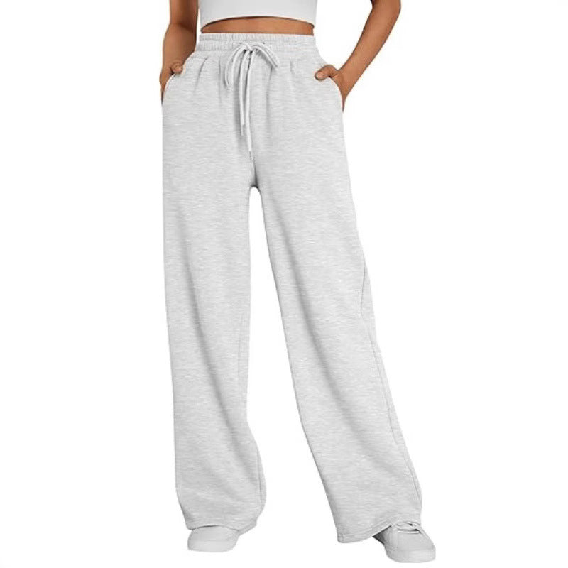 Ladies nan Palazzo lounge pants with high waist, elastic waistband, drawstring and deep side pockets Mune Fashion