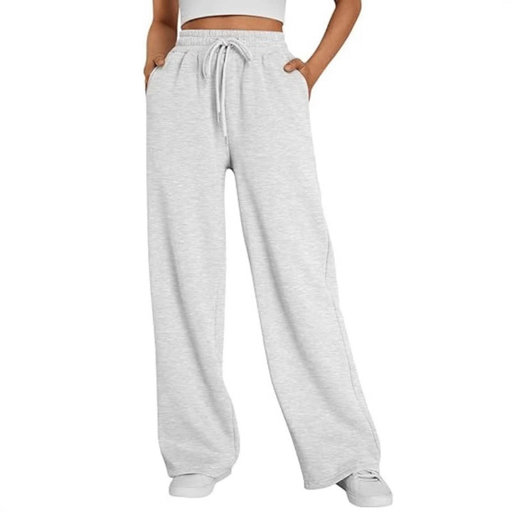 Ladies nan Palazzo lounge pants with high waist, elastic waistband, drawstring and deep side pockets Mune Fashion