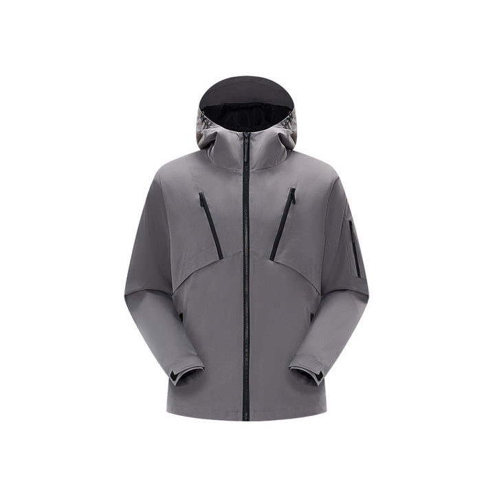 Men's Technical Softshell Jacket with Hood, Water-Repellent Membrane and Multiple Zipper Pockets Mune Fashion