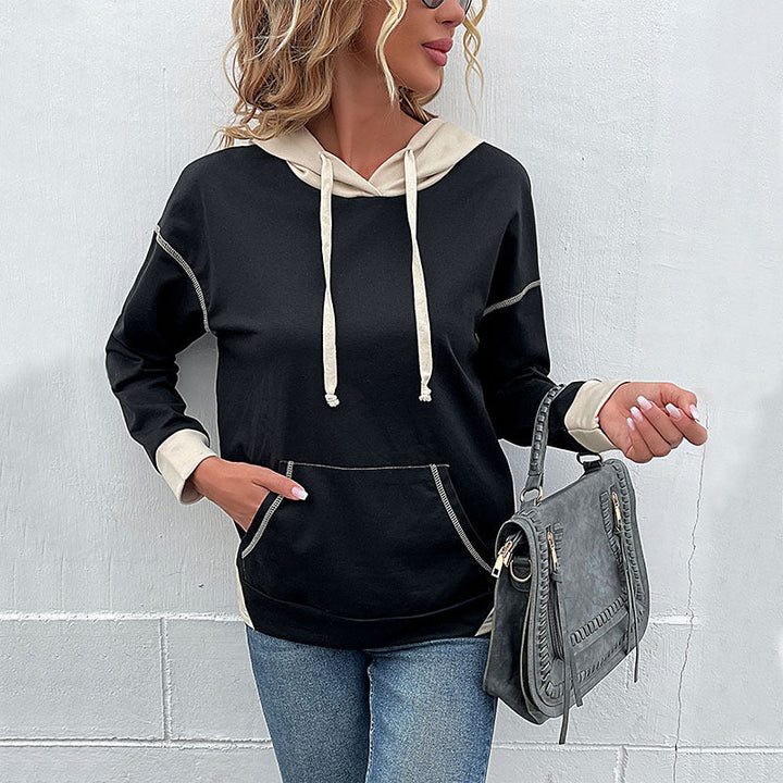 Women's hoodie with contrast trim, kangaroo pocket and casual oversized fit Mune Fashion
