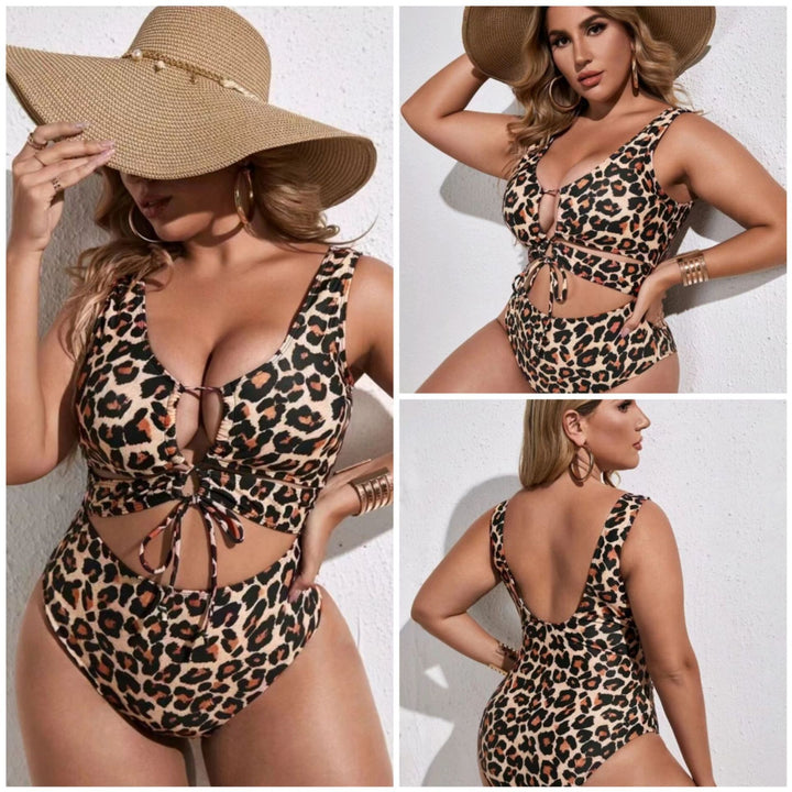 Women's patterned one-piece swimsuit with cut-out design Mune Fashion