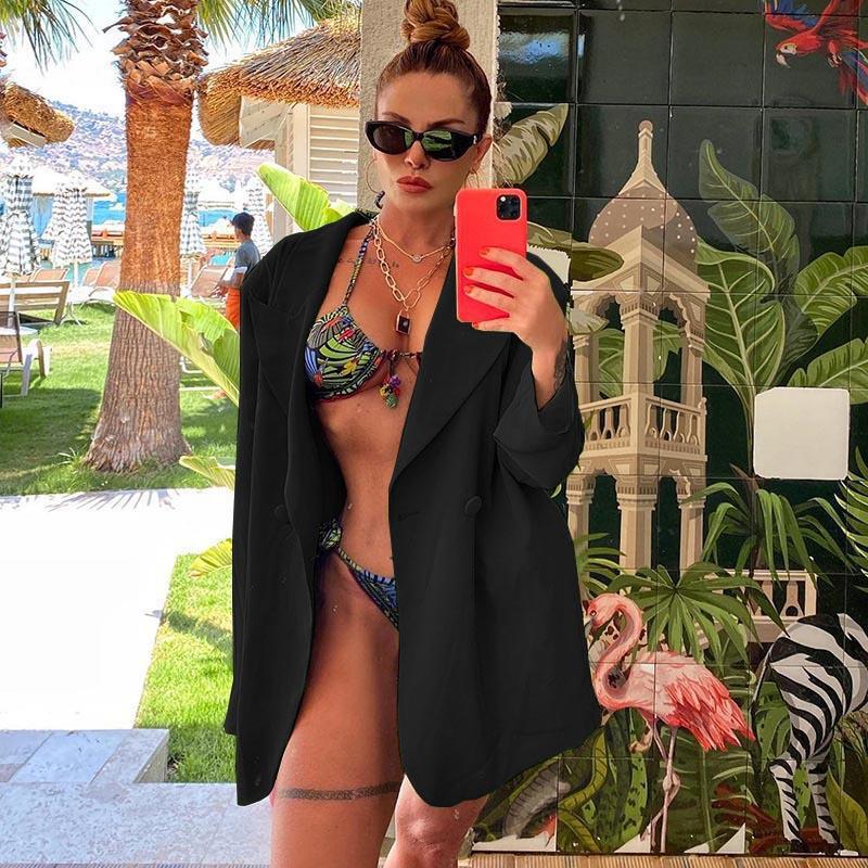 [Women] Light oversized beach blazer as a casual cover-up with draped lapels Mune Fashion