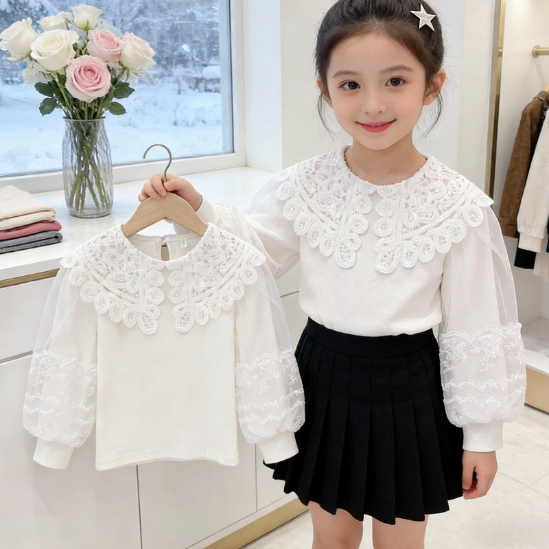 Ladies elegant blouse with intricate crochet details Mune Fashion
