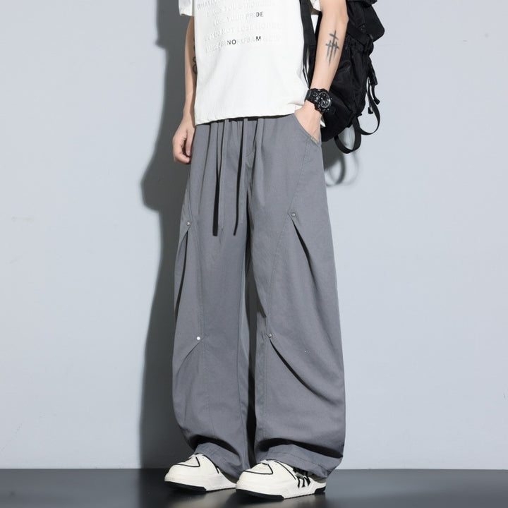 Women Wide Layered Lounge Pants with Cargo Details & Elastic Drawstring Mune Fashion