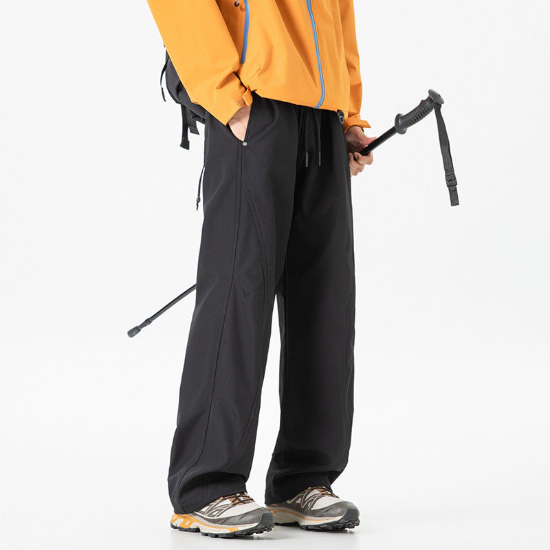 Damen Weite Cropped-Utility-Jogginghose mit Tunnelzugbund und geschwungenen Cargotaschen Mune Fashion