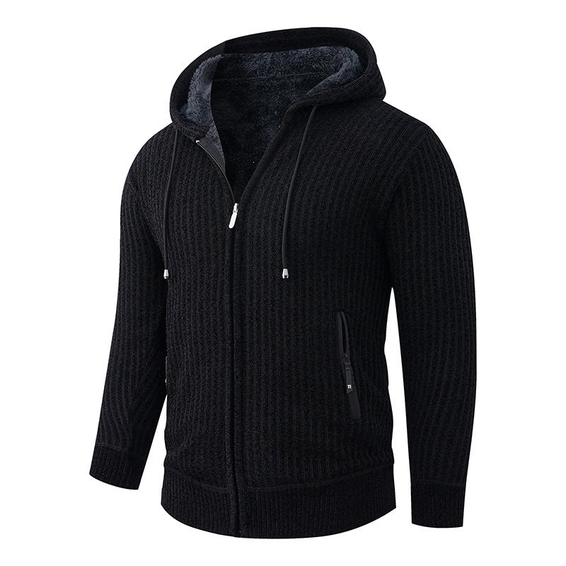Men's Hoodie Cardigan with Teddy Lining and Full Zip Mune Fashion