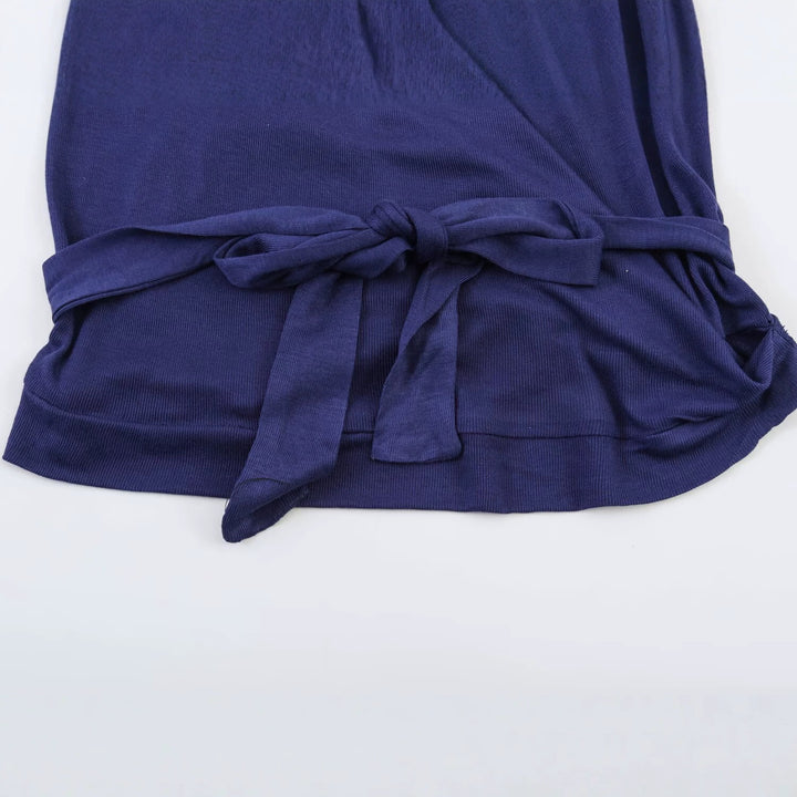 Women Off-Shoulder Wrap Top with Tie Belt and Ribbed Structure Mune Fashion