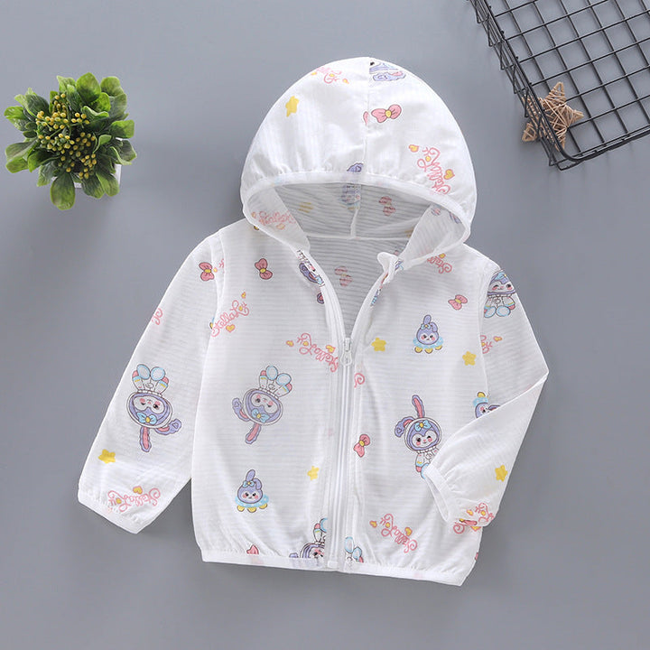 Unisex lightweight hoodie for toddlers with cute animal print and zipper Mune Fashion