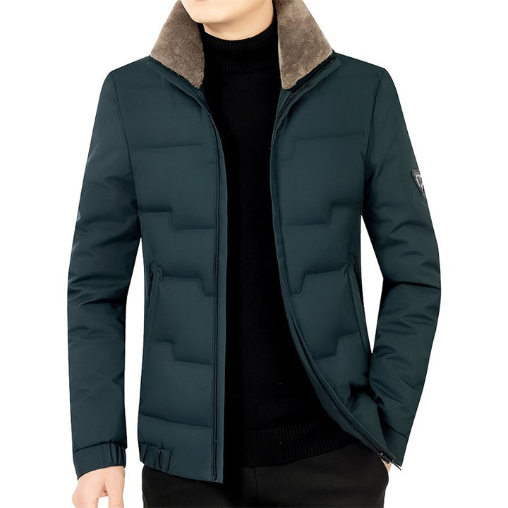 Men's Slim-Fit Padded Transitional Jacket with Soft Lined Stand Collar and Concealed Zipper Mune Fashion