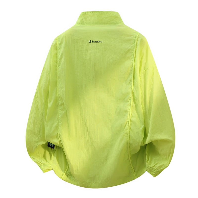 Unisex Oversize Light Windbreaker with Drawstring, Flap Pockets & Elastic Cuffs Mune Fashion