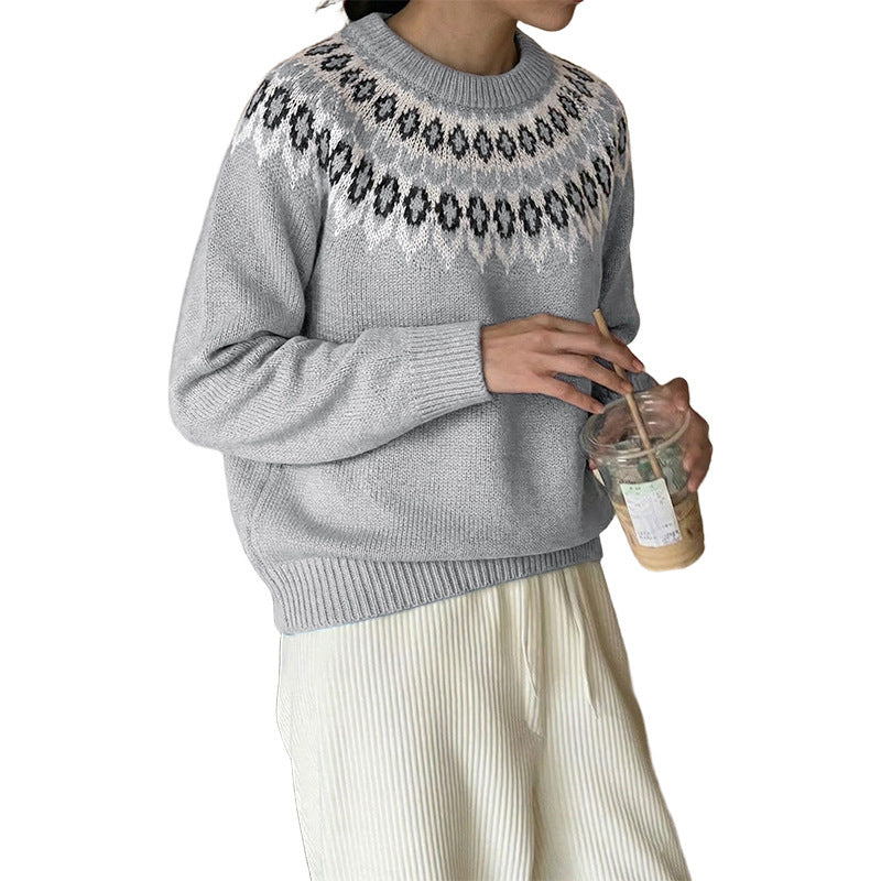 Women's Patterned Knit Sweater Mune Fashion