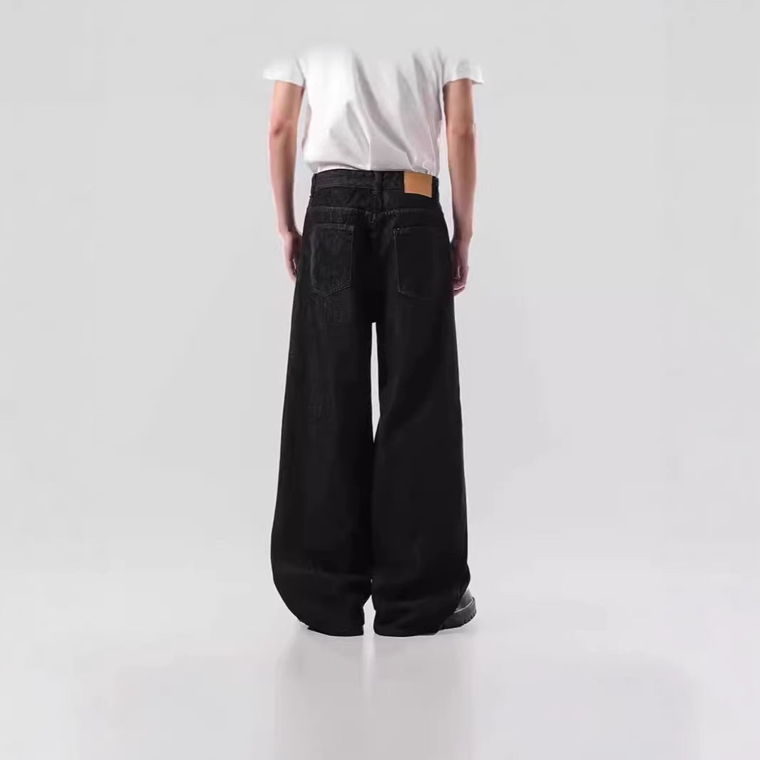Men's Loose-Fitting Denim Jeans with Unique Graphic Design Mune Fashion