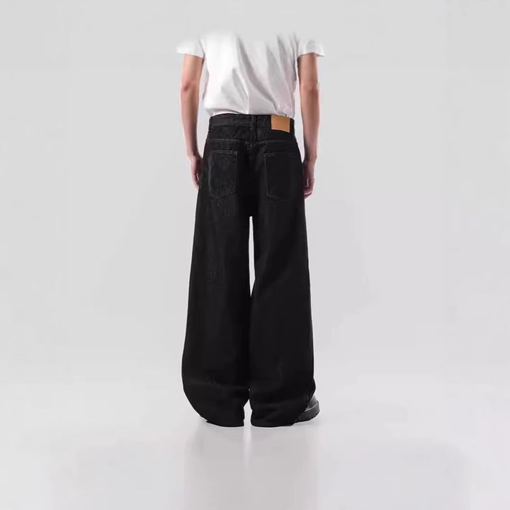 Men's Loose-Fitting Denim Jeans with Unique Graphic Design Mune Fashion