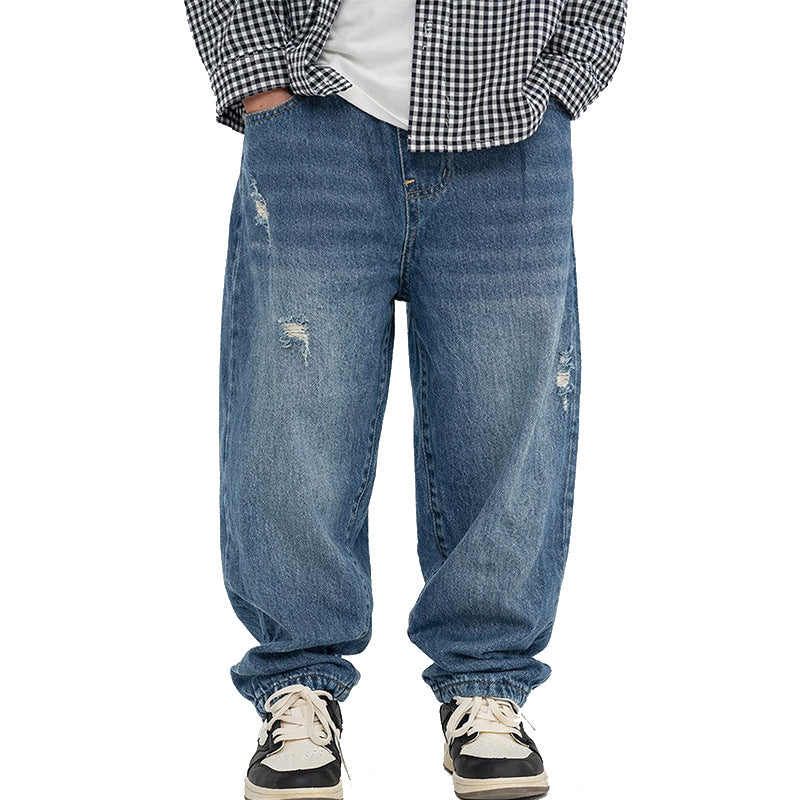 Unisex casual wide-cut jeans with elastic waistband Mune Fashion