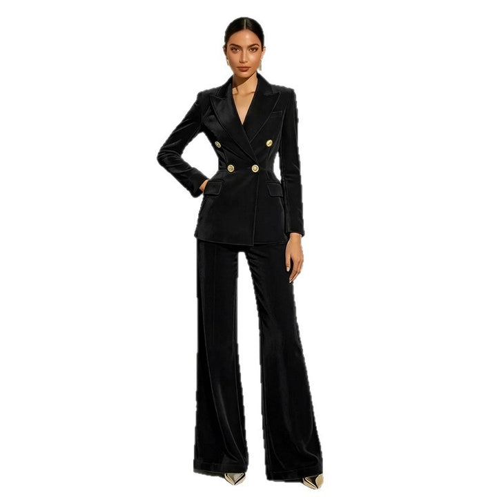 Women Elegant and High-Quality Velvet Suit Mune Fashion