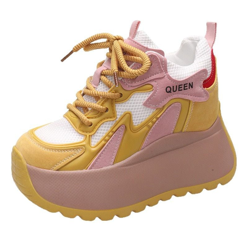 Ladies Platform Sneakers with Breathable Mesh and Sports Design Mune Fashion