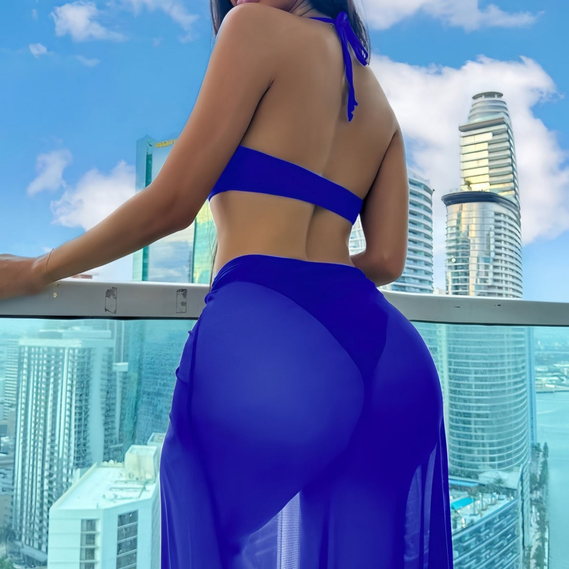 Ladies Bikini Set with elegant wrap skirt look and adjustable straps Mune Fashion