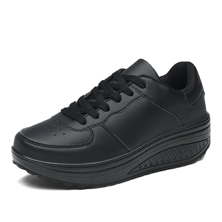 Women nan supportive comfort sneaker with wedge-shaped cushioning sole and perforated toe cap Mune Fashion
