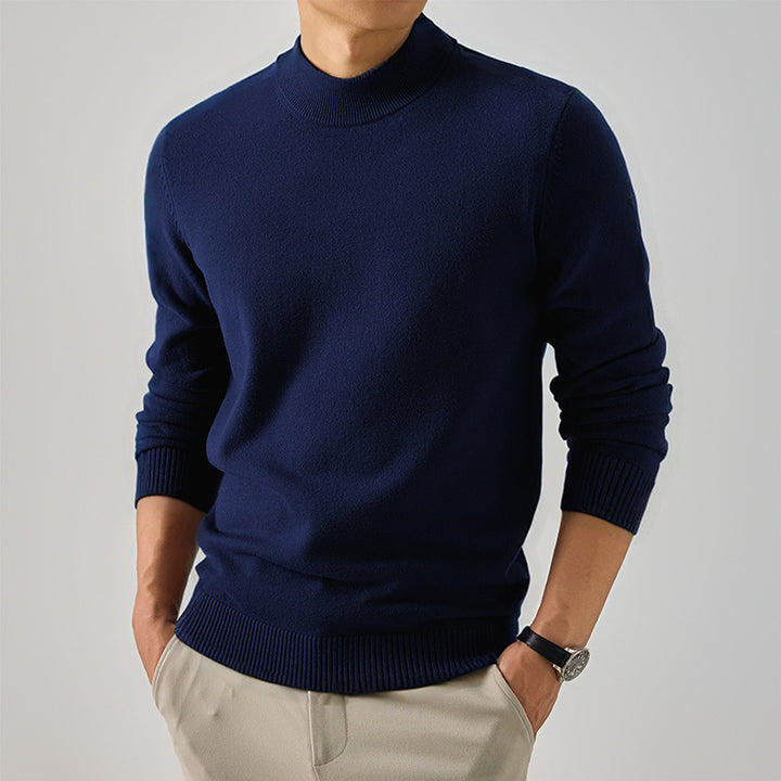 Men's Short High Neck Fine Knit Sweater with Slim Silhouette Mune Fashion