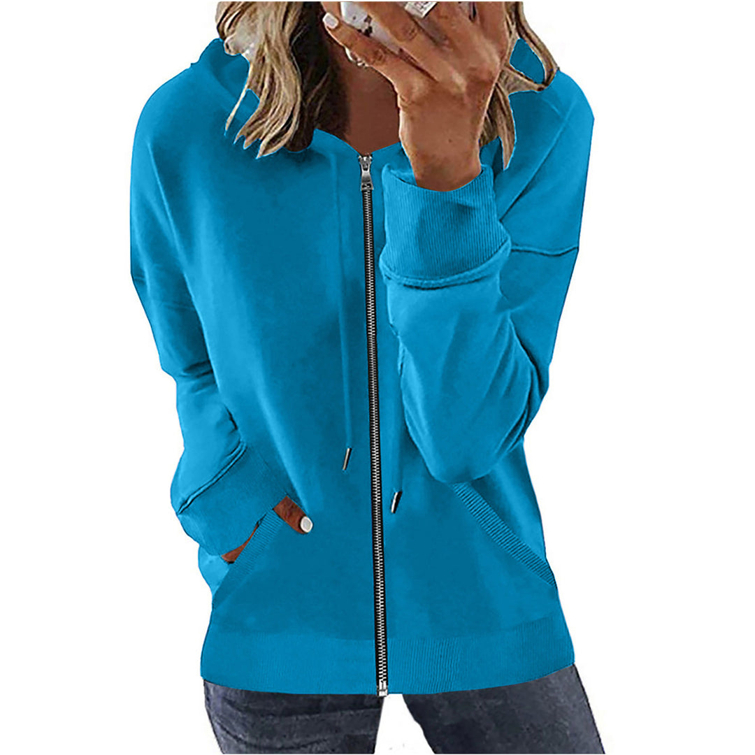 Women's hooded jacket with full zipper, kangaroo pockets and elastic cuffs Mune Fashion