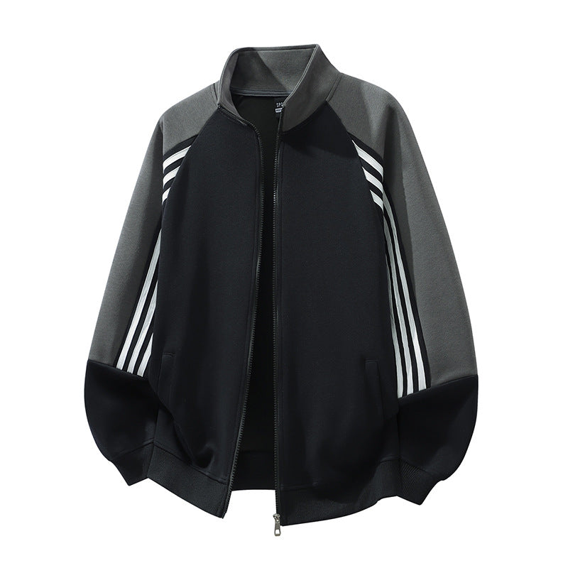 Men's sporty transitional jacket with high collar and practical pockets Mune Fashion