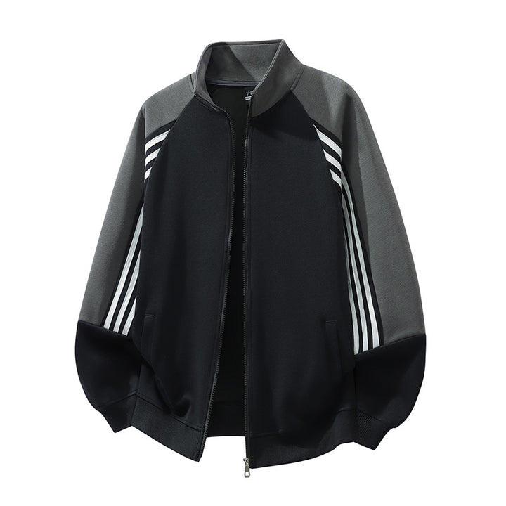 Men's sporty transitional jacket with high collar and practical pockets Mune Fashion