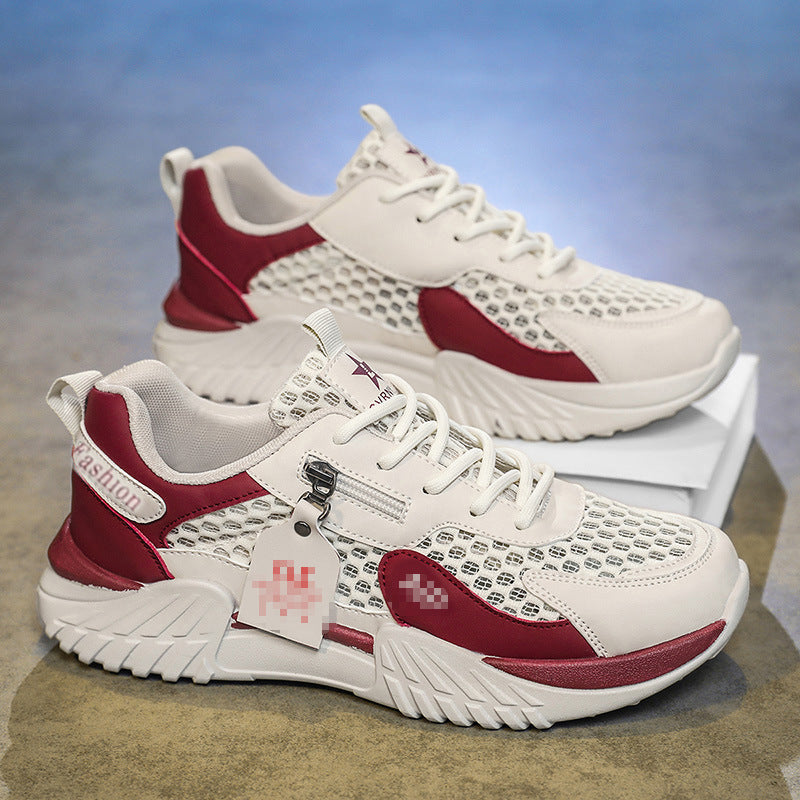 Men's Mesh-Chunky-Sneaker with Side Zipper and Cushioning Profile Sole Mune Fashion