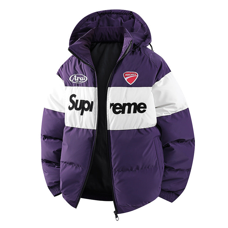 Men's Fashion Transitional Jacket with High Collar and Colorful Accents Mune Fashion