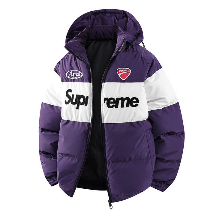 Men's Fashion Transitional Jacket with High Collar and Colorful Accents Mune Fashion