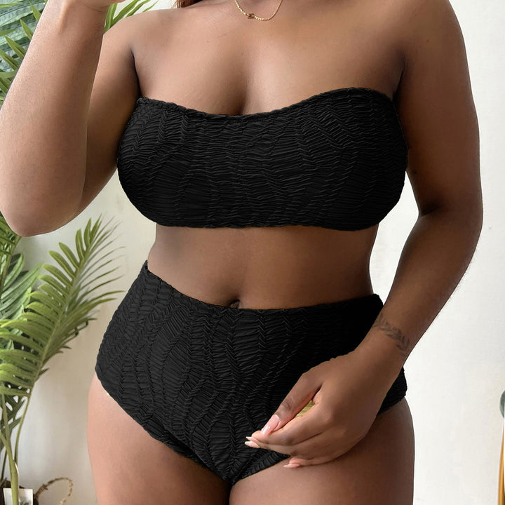 Women's High Waisted Ruffled Design Bustier Bikini Set Mune Fashion