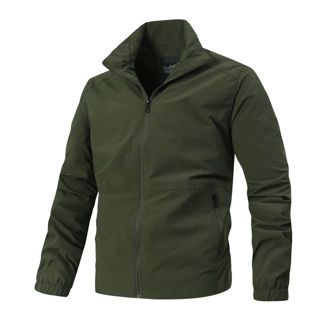 Men's Lightweight Softshell Jacket with Stand-Up Collar, Windproof Membrane and Zippered Pockets Mune Fashion
