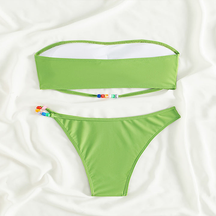 Women's bandeau bikini with colorful tie design Mune Fashion