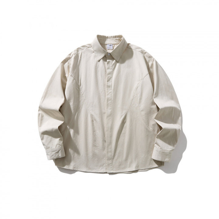 Unisex Oversized Shirt Jacket with concealed button placket, boxy silhouette and rounded hem Mune Fashion
