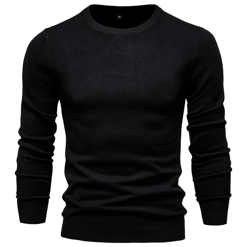 Men's nano minimalist round neck fine knit with flat shoulder seam and ribbed cuffs Mune Fashion