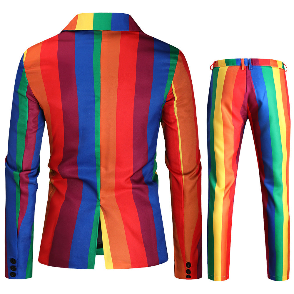 Men's statement two-piece with striking vertical stripes, blazer & suit pants Mune Fashion