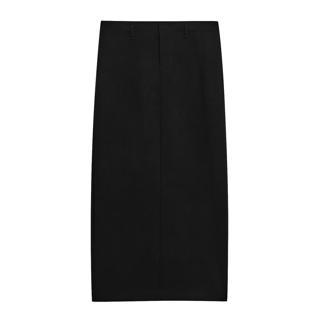 Women's high-waisted pencil skirt with center pleat and belt loops Mune Fashion