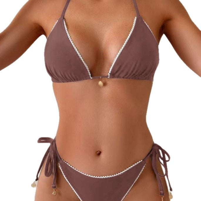 Ladies triangle bikini with elegant ruffle details Mune Fashion