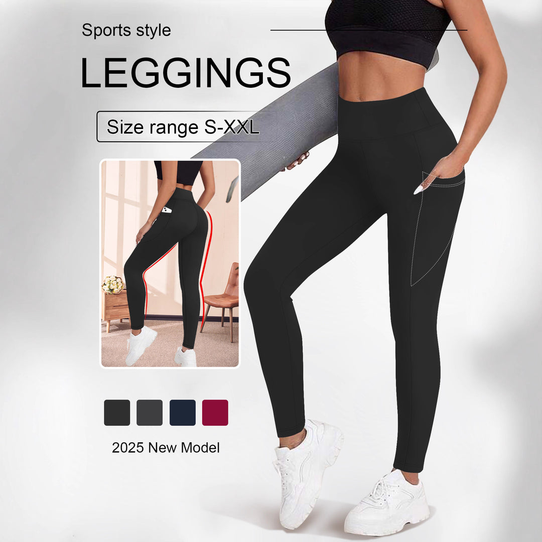 Ladies Shaping High-Waist Leggings with Side Pocket and Supportive Stretch Mune Fashion