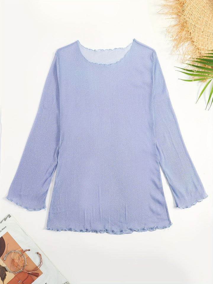 Women's Beach Top with Sparkling Material Mune Fashion