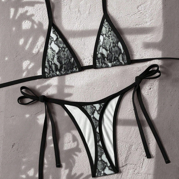 Women's Triangle Bikini with trendy snake print Mune Fashion