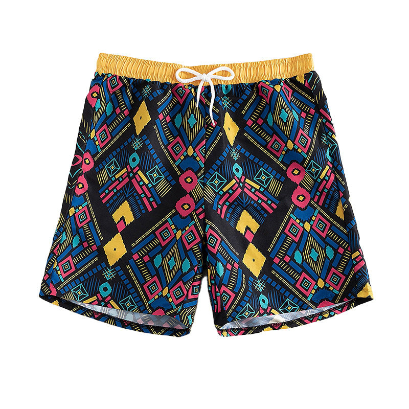 Women's swim shorts with colorful geometric pattern Mune Fashion